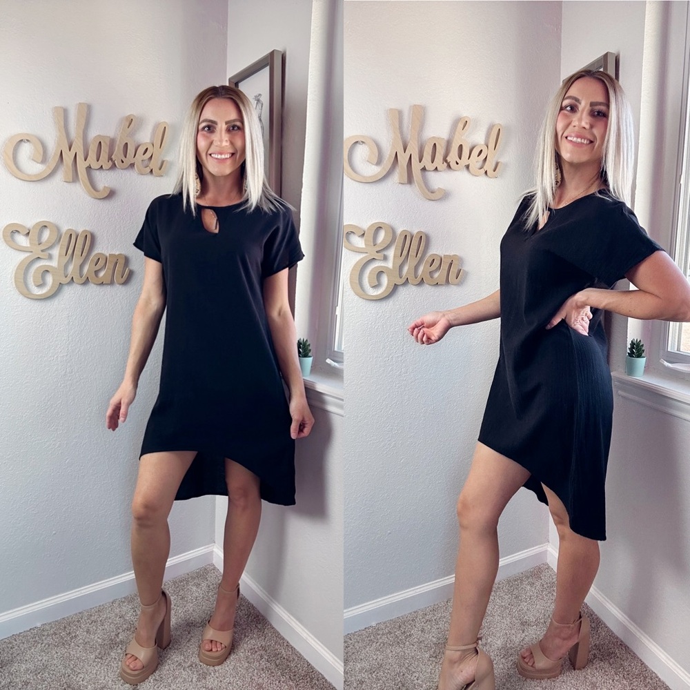 Soft Surroundings effortless Little black asymmetrical high low sundress small
